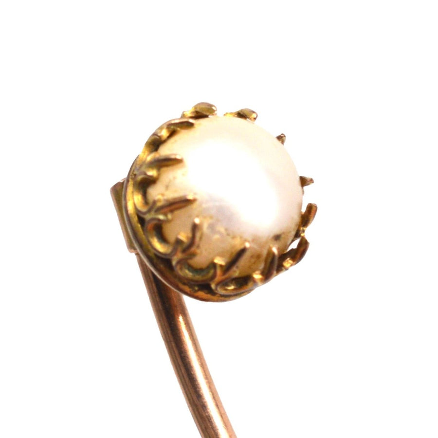 Early 20th Century 9ct Gold Cultured Pearl Tie Pin | Parkin and Gerrish | Antique & Vintage Jewellery