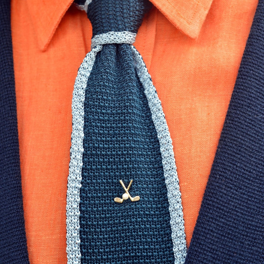 Early 20th Century 9ct Gold Golf Clubs and Pearl Ball Tie Pin | Parkin and Gerrish | Antique & Vintage Jewellery