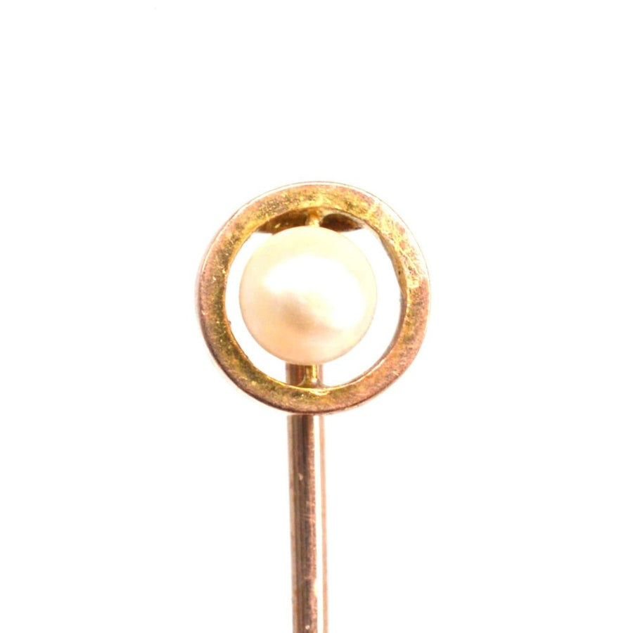 Early 20th century 9ct Gold Pearl Tie Pin | Parkin and Gerrish | Antique & Vintage Jewellery