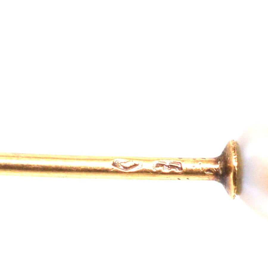 Early 20th Century Austro - Hungarian 14ct Gold Natural Pearl Tie Pin | Parkin and Gerrish | Antique & Vintage Jewellery