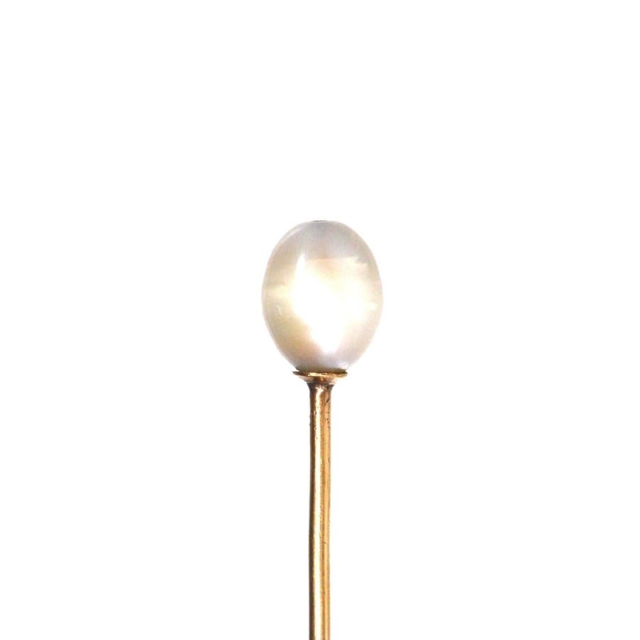 Early 20th Century Austro - Hungarian 14ct Gold Natural Pearl Tie Pin | Parkin and Gerrish | Antique & Vintage Jewellery