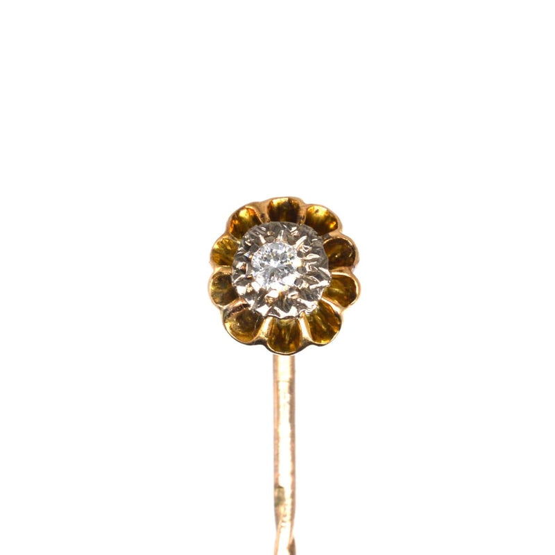 Edwardian 15ct Gold and Platinum Diamond Tie Pin