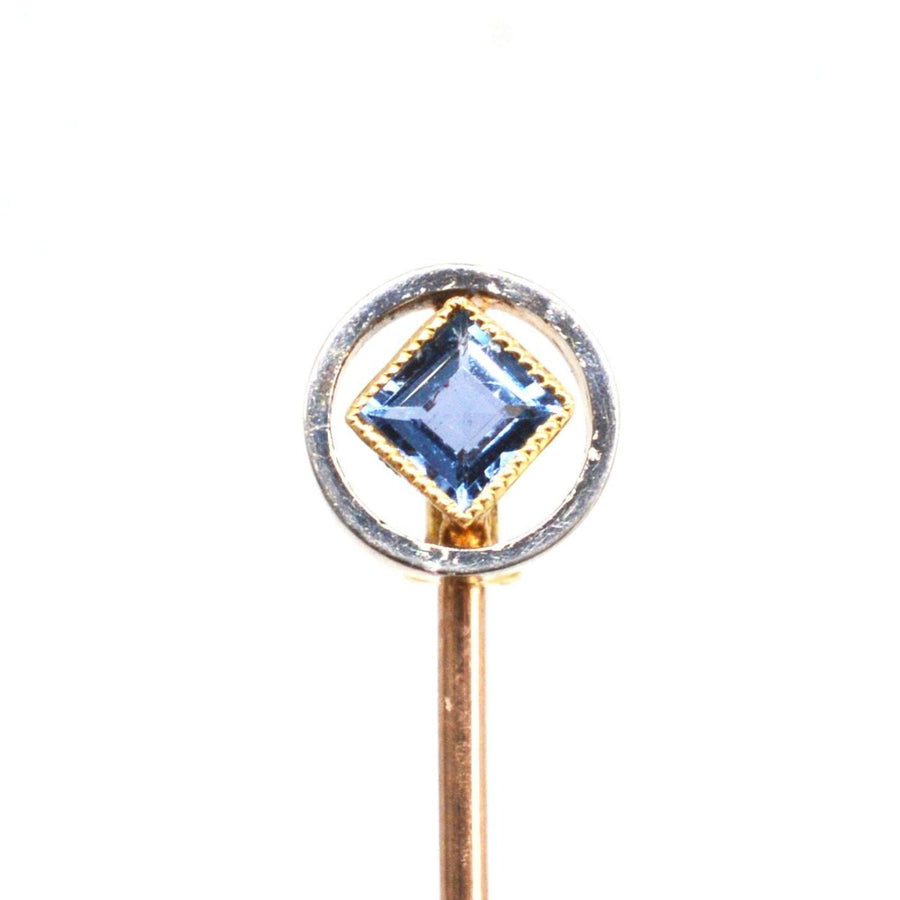 Edwardian 15ct Gold and Platinum Sapphire Tie Pin | Parkin and Gerrish | Antique & Vintage Jewellery
