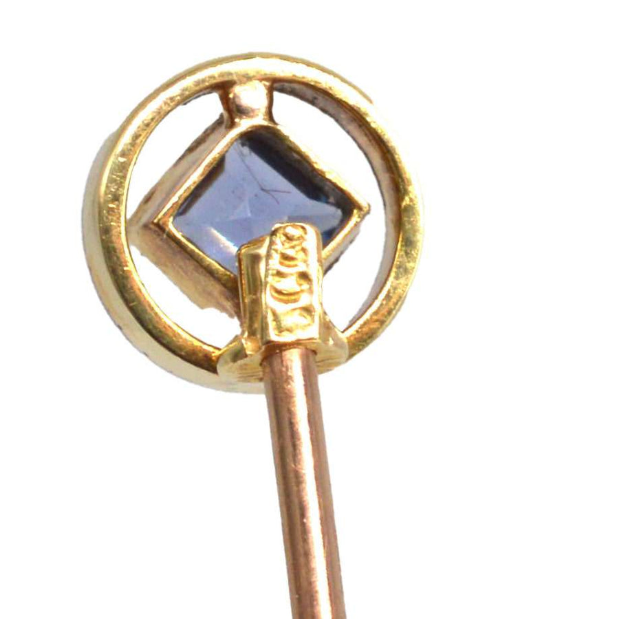 Edwardian 15ct Gold and Platinum Sapphire Tie Pin | Parkin and Gerrish | Antique & Vintage Jewellery