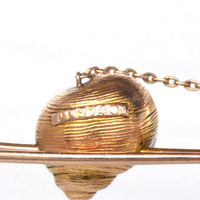 Edwardian 15ct Gold Bar Brooch with a Sea Shell and a Pearl | Parkin and Gerrish (UK)