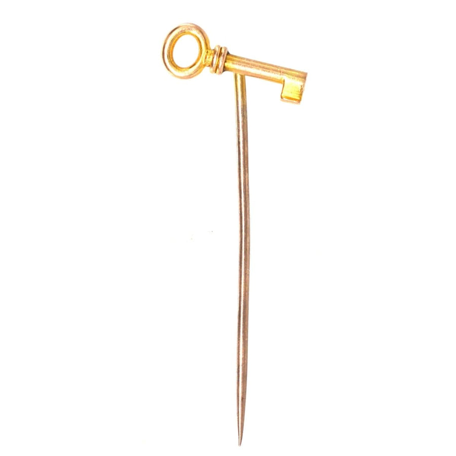Edwardian 15ct Gold Key Tie Pin | Parkin and Gerrish | Antique & Vintage Jewellery