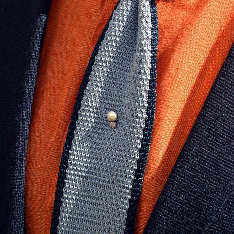 Edwardian 15ct Gold Natural Pearl and Diamond Tie Pin | Parkin and Gerrish | Antique & Vintage Jewellery