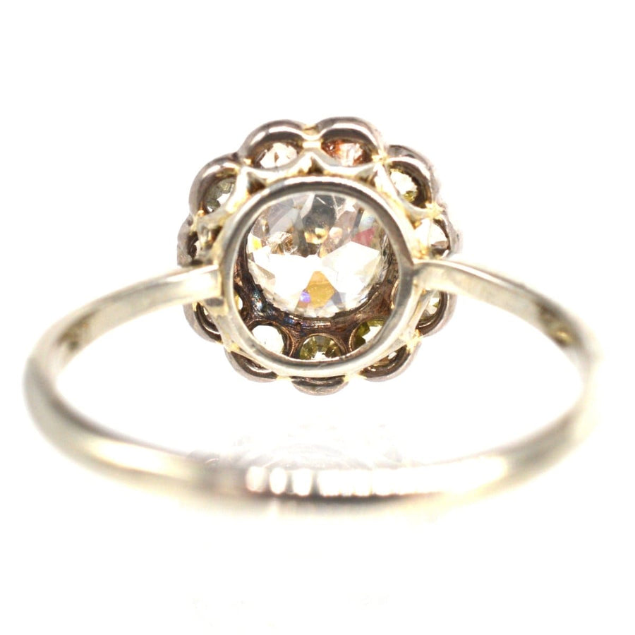 Edwardian 18ct White Gold, Old Mine Cut Diamond Cluster Ring | Parkin and Gerrish | Antique & Vintage Jewellery