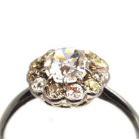 Edwardian 18ct White Gold, Old Mine Cut Diamond Cluster Ring | Parkin and Gerrish (UK)