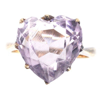 Edwardian 9ct Gold Amethyst Heart Shaped Ring | Parkin and Gerrish (UK)