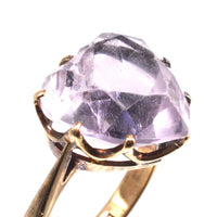 Edwardian 9ct Gold Amethyst Heart Shaped Ring | Parkin and Gerrish (UK)