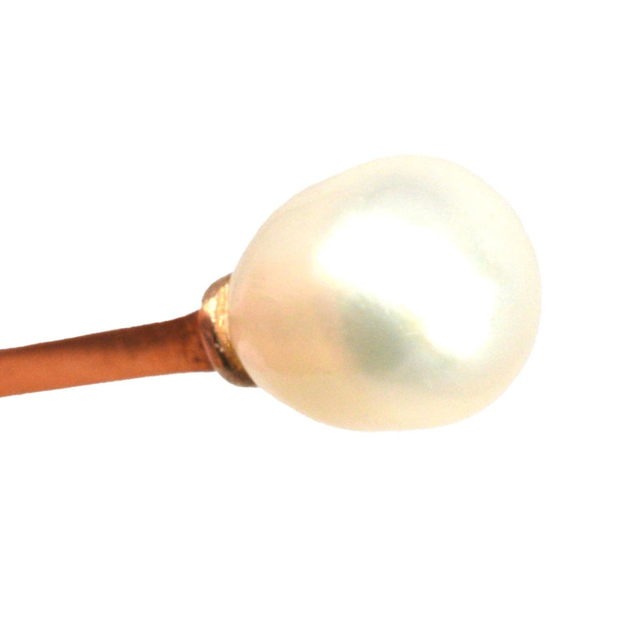 Edwardian 9ct Gold Natural Pearl Tie Pin | Parkin and Gerrish | Antique & Vintage Jewellery