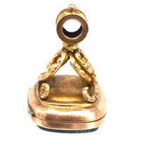 Edwardian 9ct Gold Opening Locket Seal Pendant with Bloodstone | Parkin and Gerrish (UK)