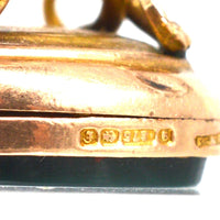 Edwardian 9ct Gold Opening Locket Seal Pendant with Bloodstone | Parkin and Gerrish (UK)
