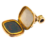 Edwardian 9ct Gold Opening Locket Seal Pendant with Bloodstone | Parkin and Gerrish (UK)