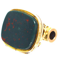Edwardian 9ct Gold Opening Locket Seal Pendant with Bloodstone | Parkin and Gerrish (UK)