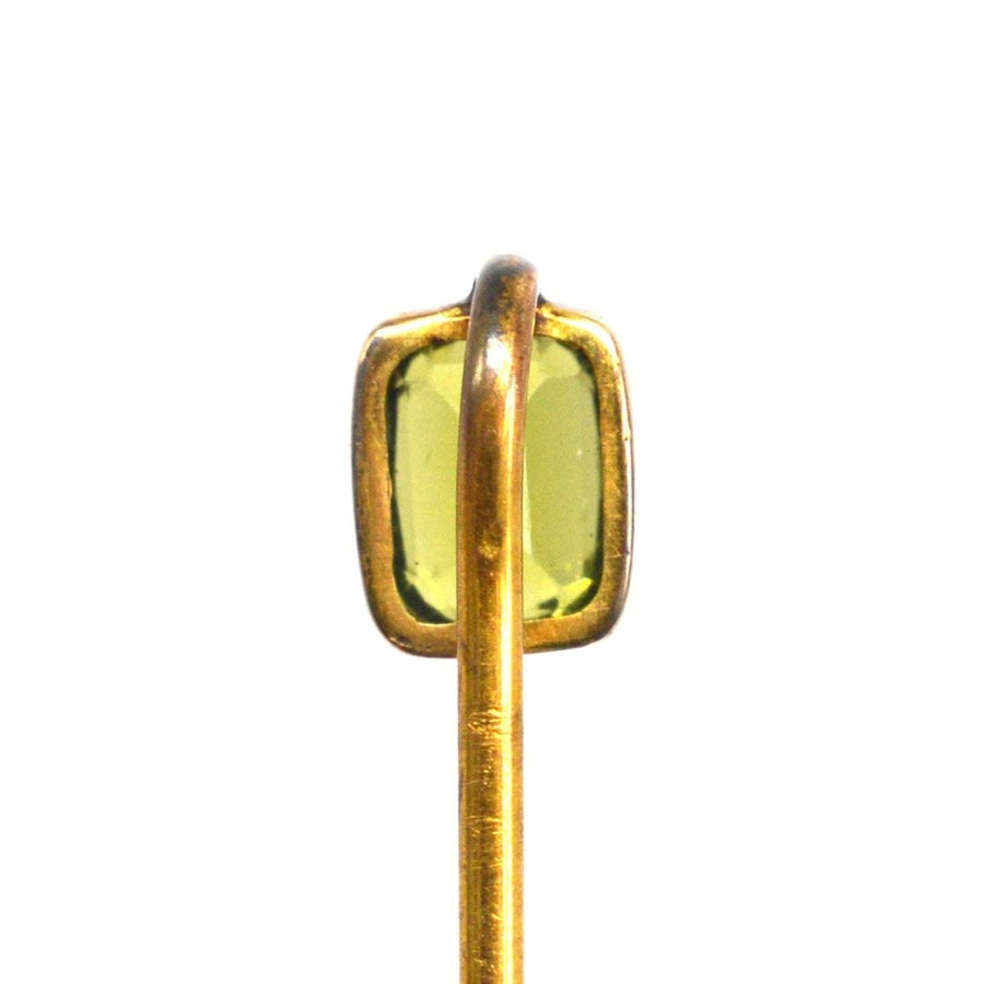 Edwardian 9ct Gold Peridot Tie Pin | Parkin and Gerrish | Antique & Vintage Jewellery
