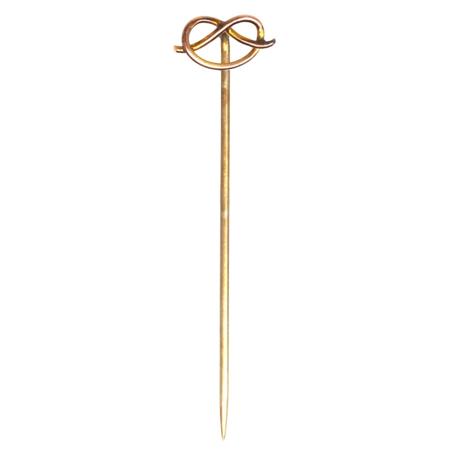 Edwardian 9ct Gold Stafford Knot / Lover's Knot and Pretzel Tin Pin | Parkin and Gerrish | Antique & Vintage Jewellery