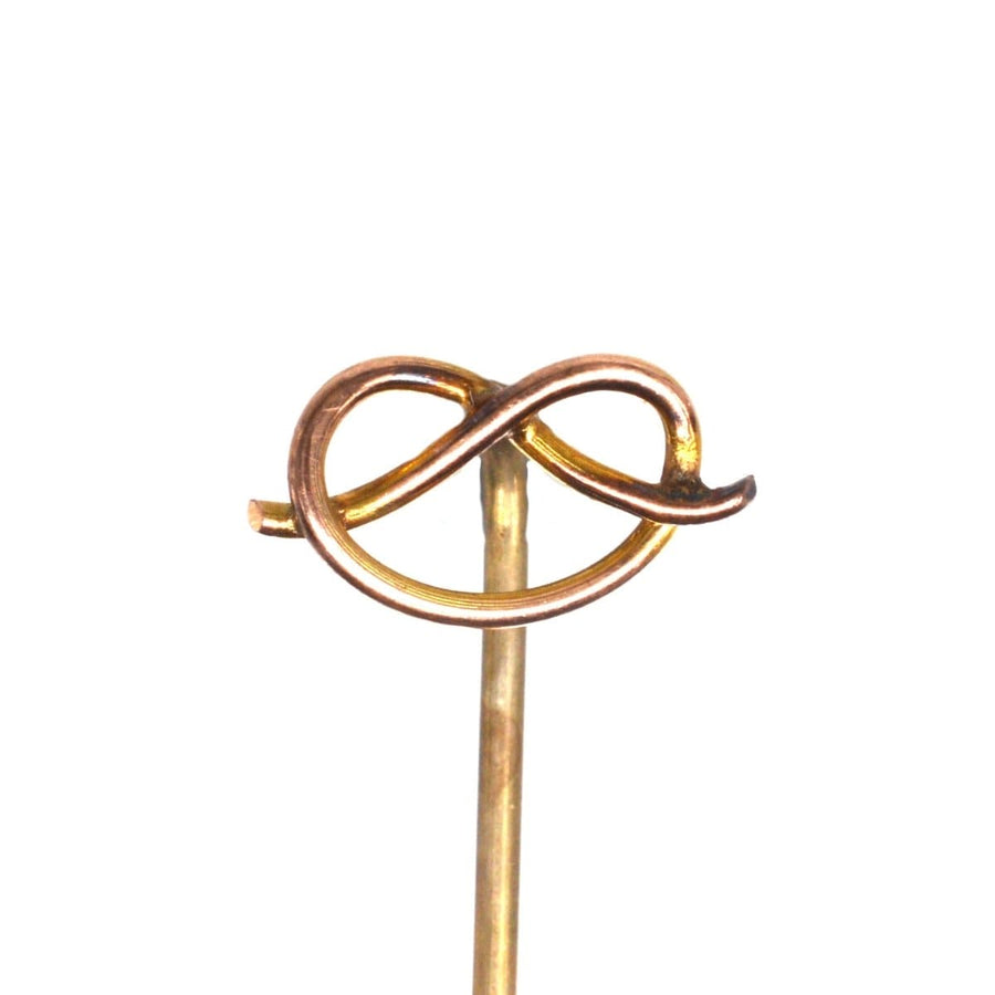 Edwardian 9ct Gold Stafford Knot / Lover's Knot and Pretzel Tin Pin | Parkin and Gerrish | Antique & Vintage Jewellery
