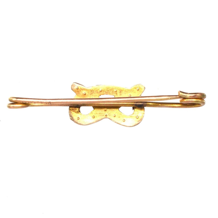 Edwardian 9ct Gold Stafford Knot / Lover's Knot Bar Brooch | Parkin and Gerrish | Antique & Vintage Jewellery