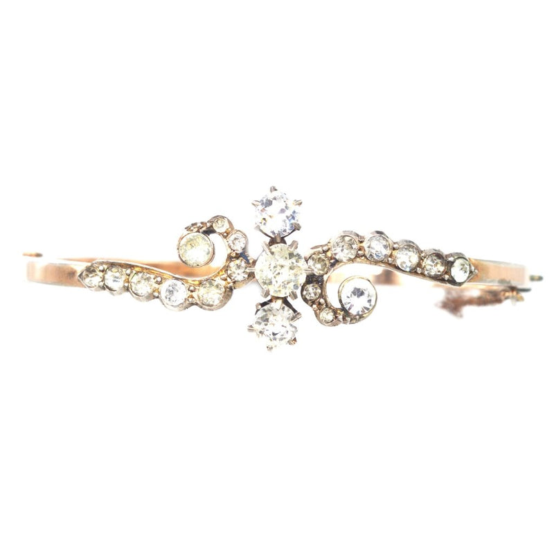 Edwardian Gold-Tone Paste Crossover Bangle