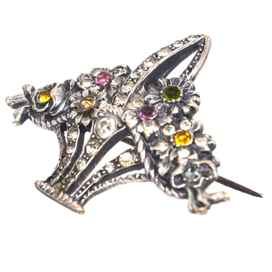 Edwardian Silver Coloured Paste Giardinetti Brooch | Parkin and Gerrish (UK)