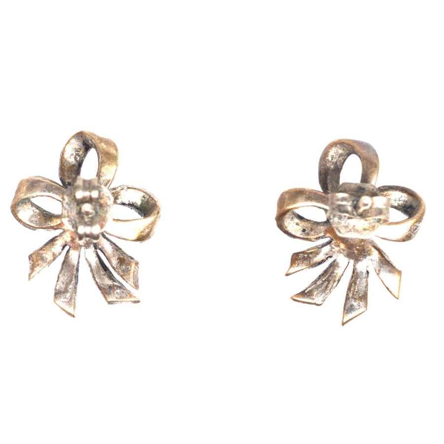 Edwardian Silver Marcasite Bow Earrings | Parkin and Gerrish | Antique & Vintage Jewellery
