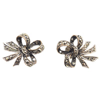 Edwardian Silver Marcasite Bow Earrings | Parkin and Gerrish (UK)