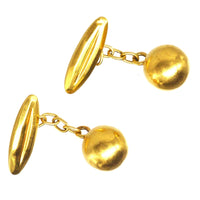French Art Deco 18ct Gold Ball Cufflinks | Parkin and Gerrish (UK)