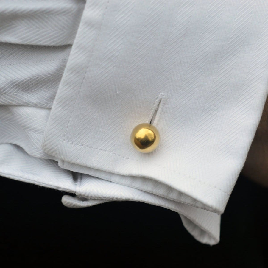 French Art Deco 18ct Gold Ball Cufflinks | Parkin and Gerrish | Antique & Vintage Jewellery