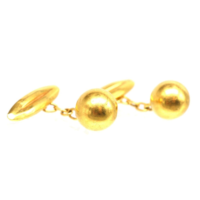 French Art Deco 18ct Gold Ball Cufflinks