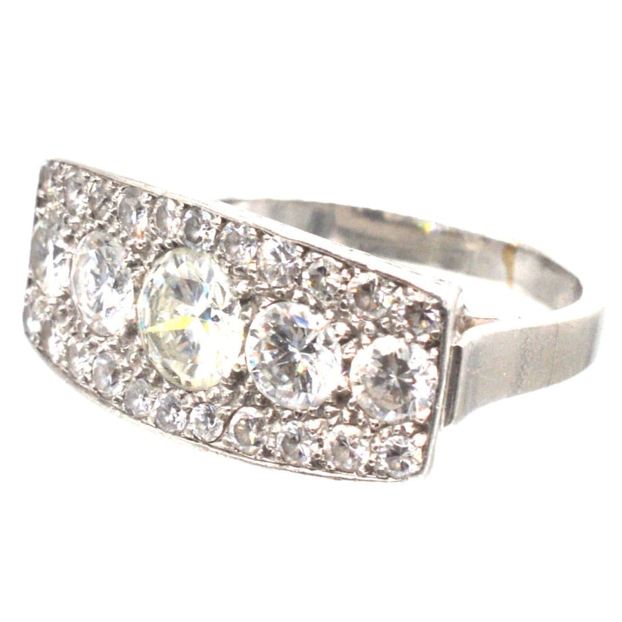 French Art Deco Platinum and Diamond Ring | Parkin and Gerrish | Antique & Vintage Jewellery