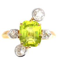 French Belle Epoque Peridot and Diamond Ring | Parkin and Gerrish (UK)