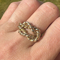 Large Victorian 9ct Gold Rope Lover's Knot Ring | Parkin and Gerrish (UK)