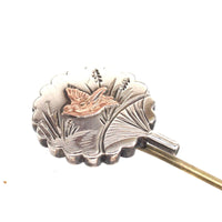 Late 19th Century Aesthetic Period Bird Fan Tie Pin | Parkin and Gerrish (UK)