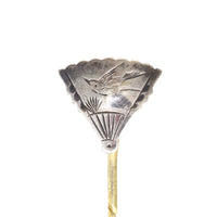 Late 19th Century Aesthetic Period Bird Fan Tie Pin | Parkin and Gerrish (UK)