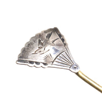 Late 19th Century Aesthetic Period Bird Fan Tie Pin | Parkin and Gerrish (UK)