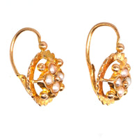 Late 19th Century French Gold and Pearl Dormeuses Earrings | Parkin and Gerrish (UK)