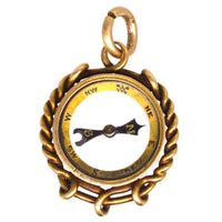 Late Victorian 9ct Gold Compass Pendant Charm | Parkin and Gerrish (UK)