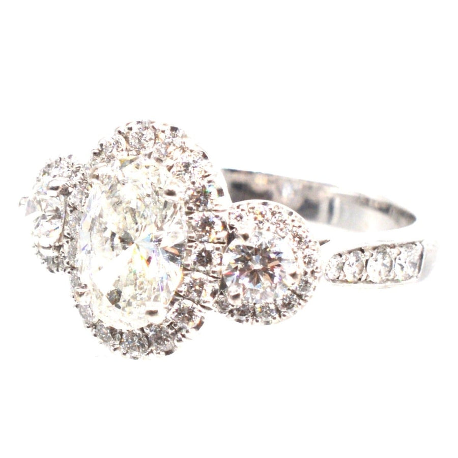 Modern Three Stone Diamond Cluster Ring | Parkin and Gerrish | Antique & Vintage Jewellery