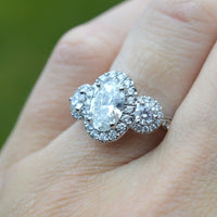 Modern Three Stone Diamond Cluster Ring | Parkin and Gerrish (UK)