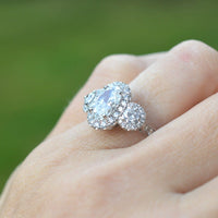 Modern Three Stone Diamond Cluster Ring | Parkin and Gerrish (UK)