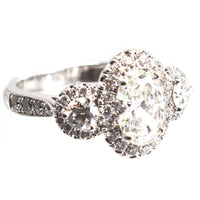 Modern Three Stone Diamond Cluster Ring | Parkin and Gerrish (UK)