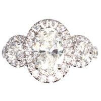 Modern Three Stone Diamond Cluster Ring | Parkin and Gerrish (UK)