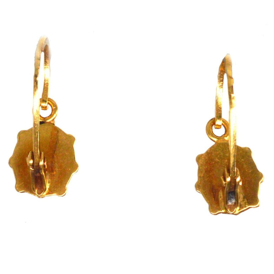 Portuguese Vintage 18ct Gold Ladybird Sleeper Earrings | Parkin and Gerrish (UK)