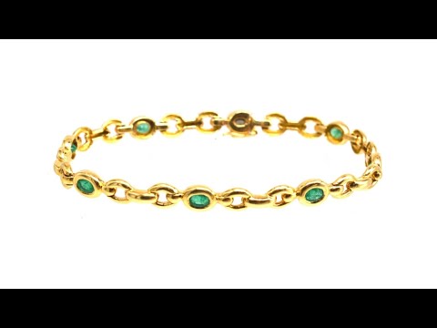 Vintage 18ct Gold and Emerald Bracelet