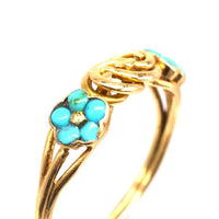 Regency 18ct Gold Forget Me Not Turquoise and Gold Knot Ring | Parkin and Gerrish (UK)