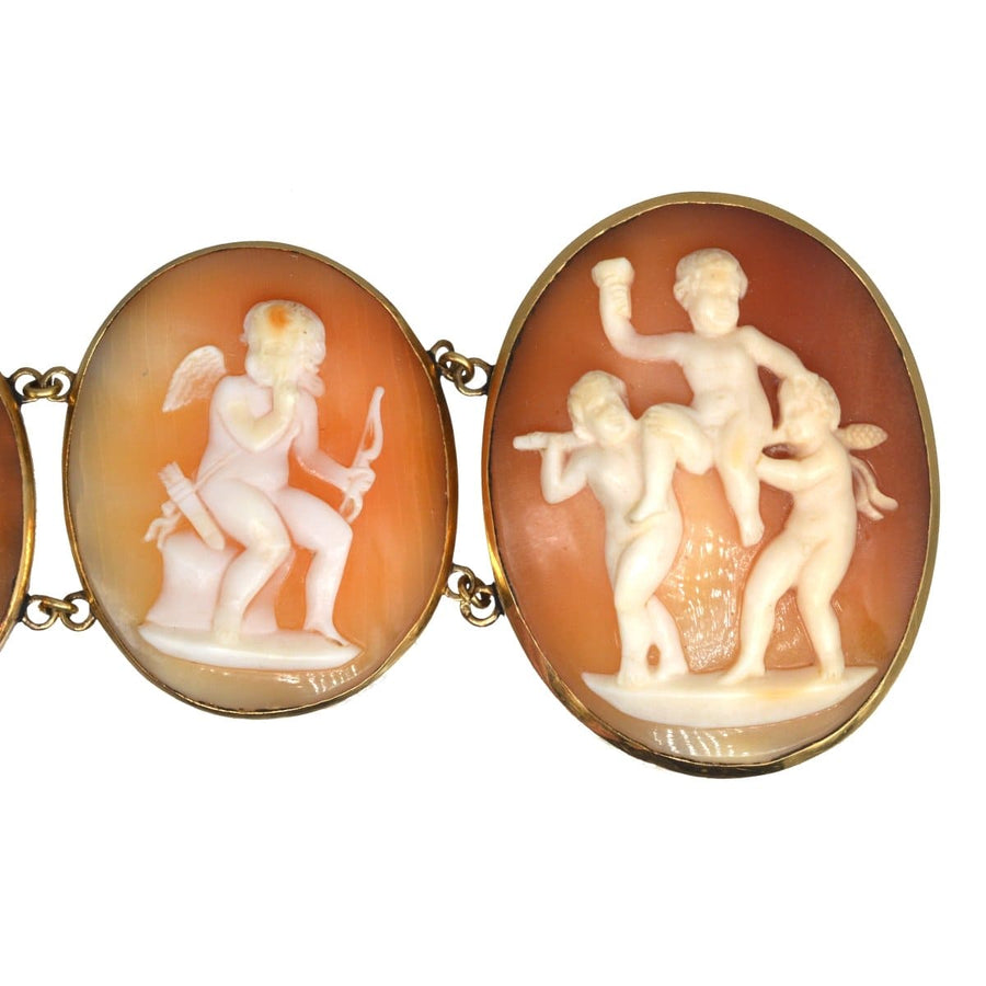 Regency 18ct Gold Shell Carved Cameo of Cupid Bracelet | Parkin and Gerrish | Antique & Vintage Jewellery