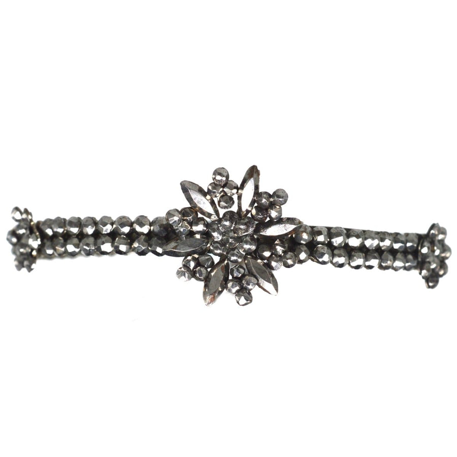 Regency Cut Steel Bangle with Flowers | Parkin and Gerrish | Antique & Vintage Jewellery