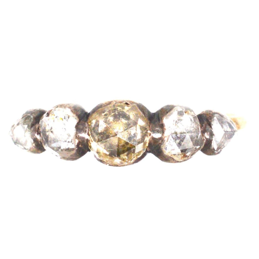 Regency Silver and Gold Five Stone Rose Diamond Ring | Parkin and Gerrish | Antique & Vintage Jewellery
